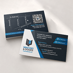 Branded business cards and print collateral.