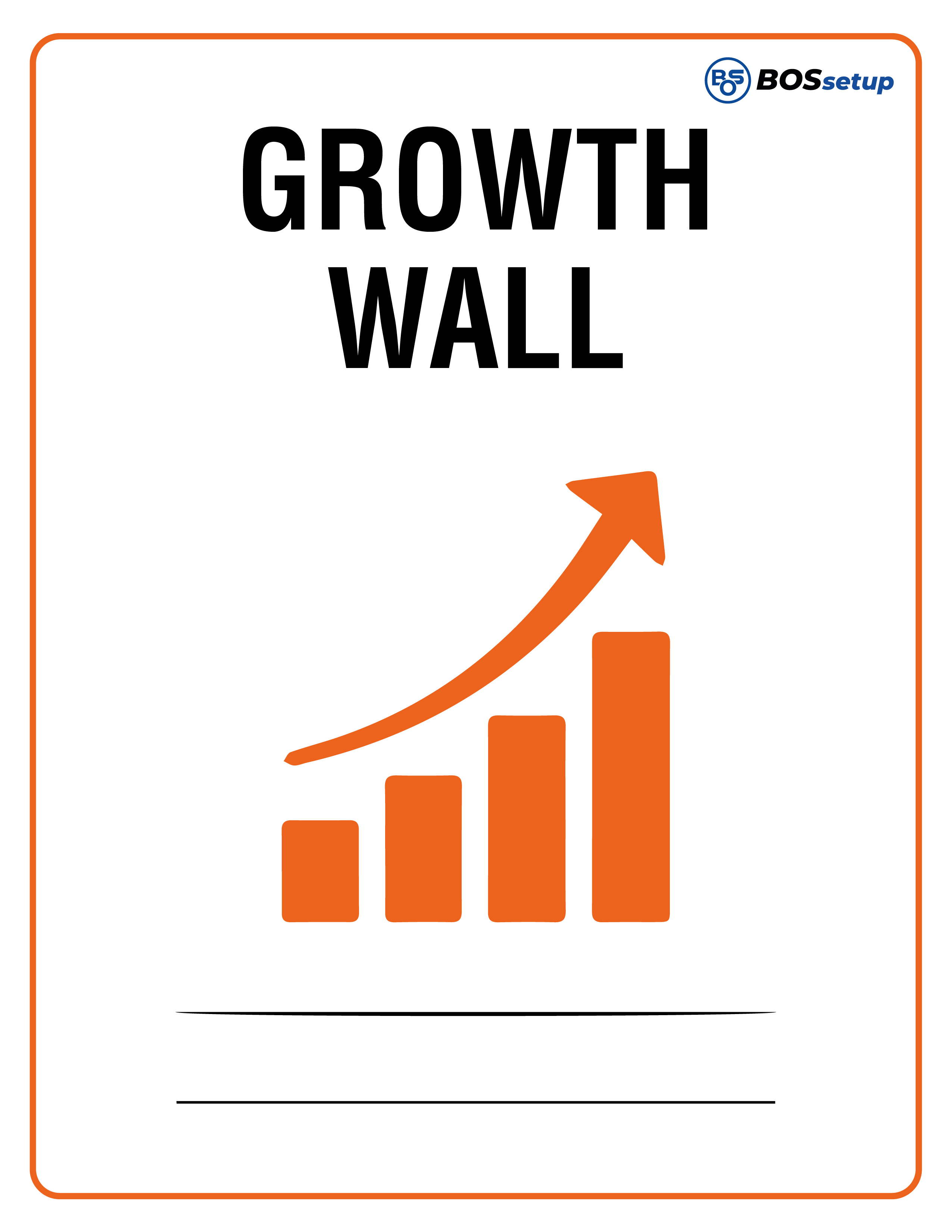 Office culture sign reading Growth Wall.